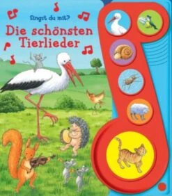 PI Kids Verlag Die Schönsten Tierlieder - Liederbuch Mit Sound - Pappbilderbuch Mit 6 Melodien